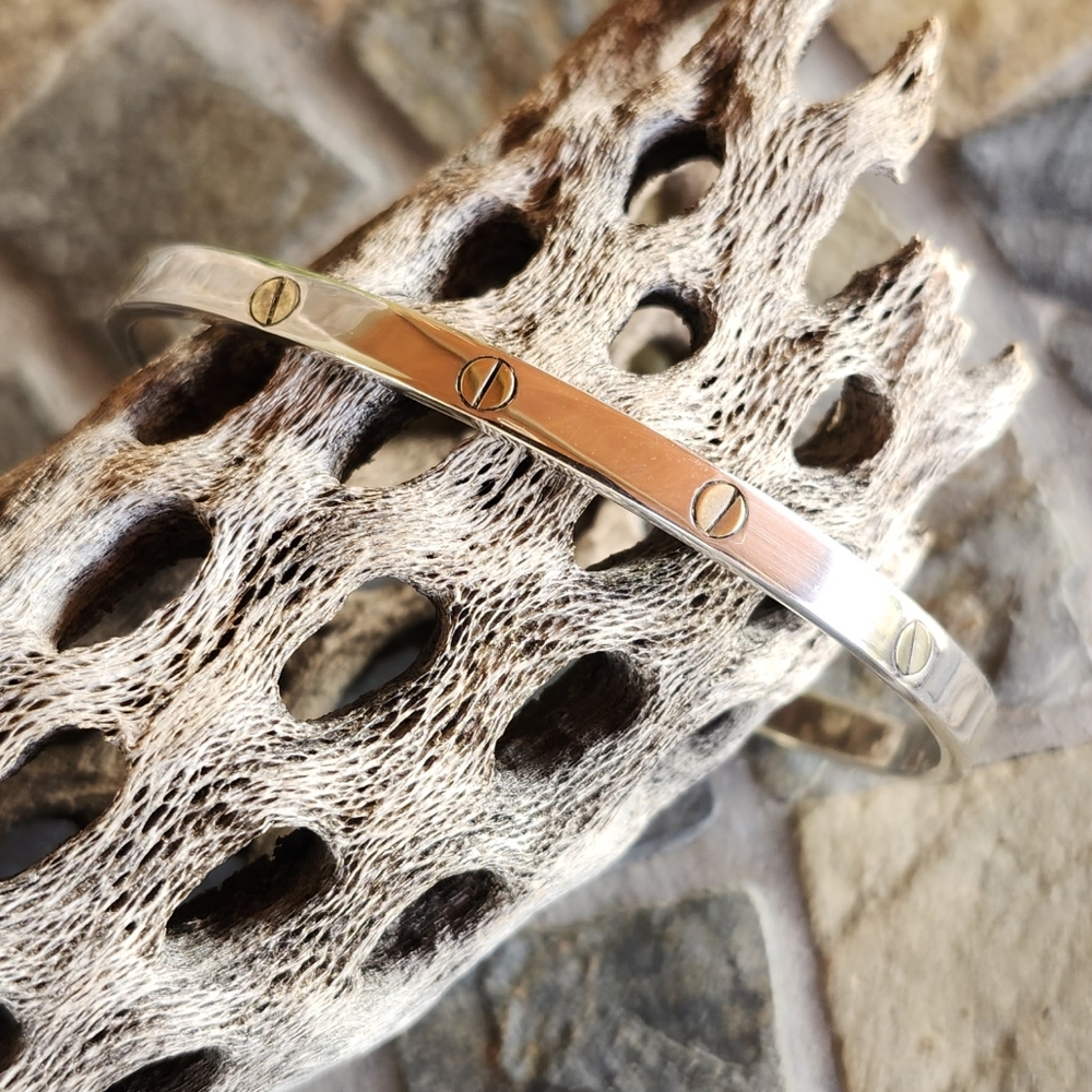 Sterling Silver Solid. 925 Cuff Bracelet - image 8